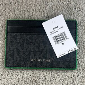Michael Kors Black and Green Card Holder